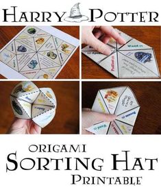 harry potter origami sorting hat printable