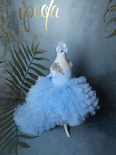 Princess Style Tulle Baptism Dress For Pageant, Blue Fairytale Wedding Dress, Light Blue Ruffled Tutu Dress For Wedding, Blue Fairytale Dress For Wedding, Princess Style Pageant Dress For Wedding, Light Blue Fitted Princess Dress For Baptism, Elegant Light Blue Gown For Dress-up, Elegant Blue Tutu Dress For Wedding, Light Blue Princess Ball Gown