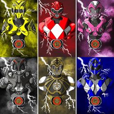 the power rangers are all different colors