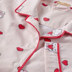 The pajamas you'll heart the most. Patterned with red hearts and your favorite fashionista, these Hello Kitty PJs are woven from organic cotton percale for a supersoft feel and styled for a comfy fit. KEY PRODUCT POINTS Made in a Fair Trade Certified(TM) factory, supporting fair and safe labor practices and empowering workers to invest in their communities. Workers receive extra funds for every product sold which are used for community projects chosen by workers. Made of 100% organic cotton perc Hello Kitty Pjs, Lounging Outfit, Hello Kitty Room Decor, Hello Kitty Bedroom, Hello Kitty Bed, Hello Kitty Shop, Community Projects, Hello Kitty Rooms, Tabletop Accessories