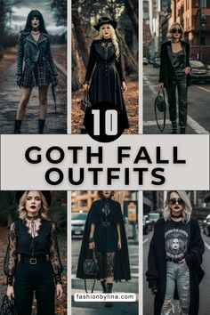 Goth fashion has long been a staple for those who appreciate the darker, more dramatic side of style. As the leaves turn and the air grows crisp, it’s the perfect time to explore gothic fall outfits that blend classic elements with contemporary trends. Outfit Ideas Goth Punk, Casual Fall Goth Outfits, Boho Gothic Outfit, Alternative Fashion 30s, Gothic Attire, Punk Outfits For Women Gothic Clothing, Edgy Fall Work Outfits, Cute Black Fall Outfits, Goth Halloween Outfit