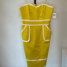 Reposhing This Item I Purchased From @Claireehs. Loved It, But Unfortunately It Is A Bit Too Tight On My Bust. Such A Cute Summer Dress. Condition: With Tags Questions? Leave A Comment Below Thank-You For Shopping Second Hand And Keeping Our Planet Clean. Yellow Fitted Strapless Midi Dress, Yellow Fitted Lined Midi Dress, Yellow Lined Fitted Midi Dress, Yellow Fitted Midi Dress, Lined, Yellow Fitted Midi Dress With Lining, Yellow Sundress For Cocktail Occasions, Yellow Lined Midi Dress, Chic Yellow Lined Midi Dress, Chic Yellow Cotton Dress