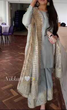 Eid Inspo Outfits Pakistani Simple, Simple Desi Wedding Dress, Long Shirt With Plazo For Wedding, Eid Dress Inspo Pakistani, Desi Fancy Dresses, Eid Fits Aesthetic, Pakistani Dresses With Hijab, Eid Clothes Outfits, Desi Eid Outfits