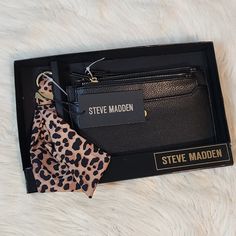 Steven Madden Double Wallet Wristlet Review The Photos So You Know What I Mean By Double Wallet. Color- Black W/ Cheetah Print Wallet "Scarf" New Black Wristlet With Card Slots For Gift, Black Wristlet With Cell Phone Pocket For Gift, Black Wristlet With Cell Phone Pocket As Gift, Steve Madden Wallet, Studded Clutch, Crystal Clutch, Steve Madden Bags, Wallet Wristlet, Black Clutch