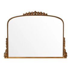 an ornate gold framed mirror on a white background