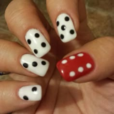 Dice Nails, Long Nails Art, Mens Nails, Dot Nail Art, Easy Nails, Short Nails Art, Really Cute Nails, Nails Only