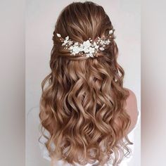 Available In Gold, Silver And Rose Gold. Comment Desired Tone Color Below At Time Of Purchase! Wedding Hair Accessories For Brides Approx 8.6 In,Ends With Two Loops That Can Be Worn Match Pins And Ribbons. Bridal Headband For Wedding Is Made Of Alloy,Leaf,Flower And Pearl,Won't Fade And Broken. Bridal Hair Piece With Crafted Can Change The Shape As Your Style. Wedding Headpieces For Bride Suitable For Wedding Show , Photograph,Prom Dress And Any Special Occasions. Confirmation Hairstyles Half Up, Wedding Hair Partially Up, Silver Hair Vine, Crystal Hair Vine, Prom Hairstyles For Long Hair, Bridal Hair Vine, Wedding Hair Pieces, Hair Vine, Wedding Hair And Makeup