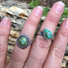 Beautiful Sonoran turquoise rings. Hippie Cowgirl, Vert Turquoise, Green Ring, Green Rings, Turquoise Green, Turquoise Rings, Horse Lover, Ring Handmade, Rings Statement