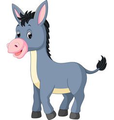 a cartoon donkey standing with its tongue out