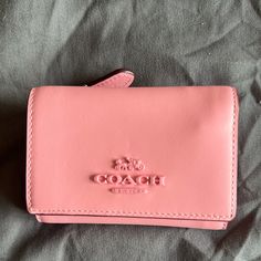 Small Coach Wallet Never Used! Coach Bifold Wallet With Removable Pouch, Coach Trifold Wallet For Daily Use, Coach Small Wallets, Compact Coach Wallet For Daily Use, Coach Compact Wallet For Daily Use, Compact Coach Wallet, Compact Coach Wallets For Daily Use, Pink Coach Leather Wallet, Coach Pink Wallets For Everyday Use