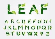 the letters and numbers are made up of leaves