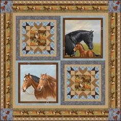 two horses are depicted in this quilt