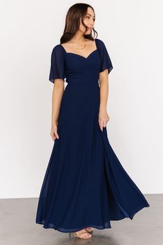 Sierra Sweetheart Maxi Dress | Navy | Baltic Born Cute Maxi Dress, Navy Blue Bridesmaid Dresses, Navy Bridesmaid Dresses, Baltic Born, Prom Dresses Modest, فستان سهرة, Blue Bridesmaid Dresses, Maxi Dress Navy, Chiffon Material