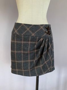 Nanette Lepore wool mini skirt. Size 2. Excellent condition. Plaid Mini Skort, Gray Lined Mini Skirt, Casual Plaid Mini Skirt With Lined Detail, Retro Plaid Mini Skirt Bottoms, Nanette Lepore Dress, Wool Mini Skirt, Maitland Smith, Vintage Candlesticks, Nanette Lepore