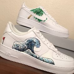 Custom Painted Air Force 1 Sneakers Men’s 8.5/Women’s 10.5 Nike Shoes Air Force, Custom Nike Shoes, Bad Gal, Fresh Shoes, Hype Shoes, Aesthetic Shoes, White Nike, Painted Shoes, Diy Shoes