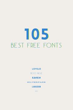 the front cover of 105 best free fonts