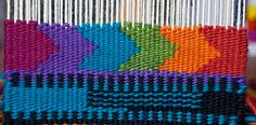 the weaving is colorful and has many different colors