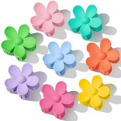 PRICES MAY VARY. 🌸2024 LATEST DESIGN： After our questionnaire survey, these 8 colors are the most popular color （Pink, Rose Red, Purple, Yellow, Orange, Blue, Peacock blue, Green） Sufficient quantity and a variety of colors are provided to meet all your schedules match different color clothes 🌸PREMIUM AND SAFE MATERIALS: Cute Hair Clips made of non-slip durable plastic and metal spring. Flower Hair Clips use interlocking teeth design, it can hold your hair tightly, won’t fall off easily, and d Perfect Ponytail, Thick Hair Styles Medium, Hair Clamps, Hair Claw Clips, Hair Accessories Clips, Claw Clips, Flower Hair Accessories, Flower Clip, Big Flowers