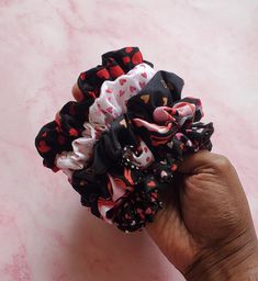 Valentine's Cotton Scrunchies Material * 100% Cotton * Handmade in the USA Size * Standard 3-inch diameter  Wraps around hair 2x depending on hair thickness. Cotton Scrunchies, Hair Thickness, 15% Off Sale, Heart Hair, Handmade Valentine, Boho Gifts, Hair Ties, Scrunchies, Thick Hair Styles