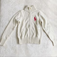 100% Cotton Front Pink Logo Zip Closure White