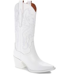 Jeffrey Campbell Dagget Western Boot (Women) | Nordstrom White Western Boots, Nfr Outfits, Boho Decorations, Womens Cowboy Boots, Burlap And Lace Wedding, Wedding Invitations With Rsvp, White Cowboy Boots, Bridal Boots, Bridal Shower Invites