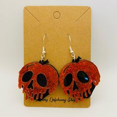 Snow White Poison Apple Earrings Nwt Poisoned Apple Snow White, Poisonous Apple, Poisonous Apple Snow White, Poison Apple Earrings, Snow White Necklace, Snow White Poison Apple, Apple Earrings, Poison Apples, Orange Black