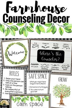 a poster with the words, farm house consulting decor