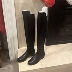 I Was Given These As A Gift - New And In Box With All Wrapping And Dust Bags. In Perfect Shape, Brand New, In Smoke Free Home. See Link To Exact Boots Here: Https://Www.Neimanmarcus.Com/P/Stuart-Weitzman-5050-Leather-Over-The-Knee-Boots-Prod246960005?Utm_source=Google_shopping&Ecid=Nmcs_gp_nc&Gad_source=1&Gclid=Cjwkcaiapucrbhaueiwa8vj6juomp7l94iad8g1fy30nt-0hxbfy1lzmzvedir1s7bfgupfp9qyzdboc8l0qavd_bwe&Gclsrc=Aw.Ds Stretch Leather Boots, Stuart Weitzman Lowland, Stuart Weitzman Highland, Stuart Weitzman 5050, Blue Suede Boots, Stuart Weitzman Boots, Black Suede Boots, How To Stretch Boots, Stuart Weitzman Shoes