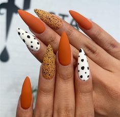 falloutlet Are you already planning your outfits for the coming fall season? If so, here are 35 gorgeous burnt orange nails to complete your look. Fall Nails Pattern, Almond Gel Nails Ideas Fall, Pointy Fall Nails, Burnt Orange And Black Nails, Burnt Orange Matte Nails, Orange Nails Autumn, Fall Nails Burnt Orange, Dark Orange Nails, Burnt Orange Nails Fall