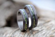 Men's titanium wedding band Titanium wedding band set Titanium Ring Titanium wedding band Titanium w Nature-inspired Green Wedding Ring, Flower Hydrangea, Cottagecore Wedding, Wood Wedding Band, Precious Rings, Titanium Wedding Band, Titanium Ring, Wood Ring, Wedding Band Sets