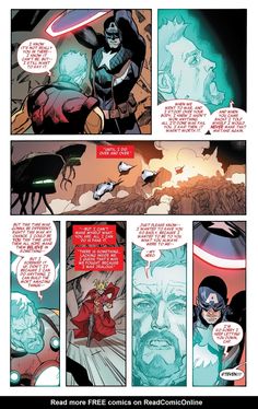 an image of a comic page that is being read by the comics character, captain america