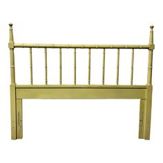 the headboard is made of bamboo and has two posts on each side, with one end