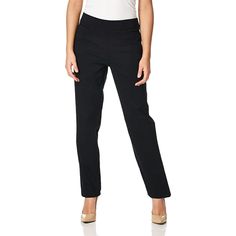 The Women's Super Stretch Millennium Pull-On Straight Leg Pant is the ultimate in comfort and style. Made with a super stretch fabric, these pants provide a comfortable fit that moves with you throughout the day. The pull-on design eliminates the need for zippers or buttons, making them easy to put on and take off. The straight-leg cut is both classic and on-fashion, making them perfect for any occasion. Specifications: Fabric Type: 78% Rayon, 19% Nylon, 3% Spandex Care Instructions: Machine Was Stretch Work Pants With Elastic Waistband And Straight Leg, Versatile Relaxed Fit Elastane Pants, Versatile Straight Leg Pants With Comfort Stretch, Comfort Stretch Elastane Straight Pants, Stretch Business Casual Dress Pants With Elastic Waistband, Stretch Dress Pants With Elastic Waistband For Business Casual, Comfort Stretch Full Length Pants, Business Casual Stretch Pants With Elastic Waistband, Stretch Elastane Straight Work Pants