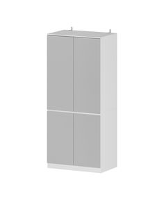 a white cabinet with two doors on each side