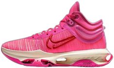 Pink High-top Mesh Running Shoes, Sporty Pink Fade-resistant Sneakers, Pink Fade-resistant Sneakers For Light Sports, Light Sports Pink Fade-resistant Sneakers, Pink Sports Sneakers, Casual Pink Basketball Shoes For Training, Pink Mesh Sneakers For Training, Pink Nike High-top Basketball Shoes, Nike Pink High-top Basketball Shoes