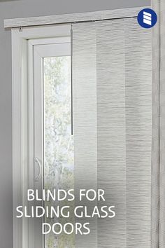 blinds for sliding glass doors with the words blinds for sliding glass doors on it's side