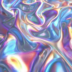 an abstract image of blue, pink and green colors with wavy lines in the background