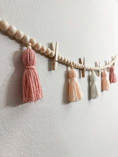 some tassels are hanging on the wall