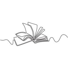 an open book with flowing pages on white background, line art illustration stock photo 949876