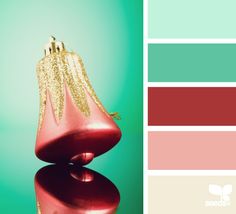 a red shoe sitting on top of a table next to a color swatch with gold glitter