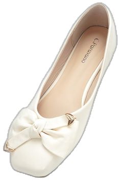 Elegant White Spring Flats, Elegant White Flats For Spring, White Fitted Flats With Round Toe, White Fitted Flats With Flat Heel, Square Toe Flats, Flats For Women, Slip On Dress, Dress Flats, Womens Ballet Flats