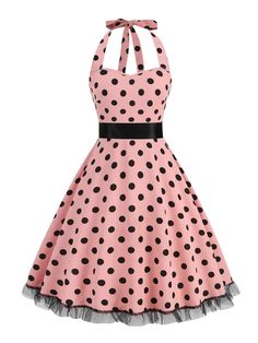 Spring Sleeveless Dress For Retro-themed Events, Polka Dot Dresses For Retro-themed Events, Spring Pinup Dress For Retro-themed Events, Rockabilly Sleeveless Polka Dot Dress, Spring Retro-themed Pinup Dresses, Retro Polka Dot Dresses For Party, 1950s Style Polka Dot Dress For Retro-themed Events, Polka Dot 1950s Style Party Dress, 1950s Style Polka Dot Party Dresses