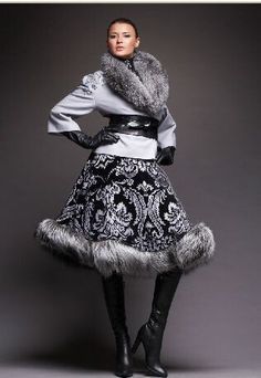 FUR Fur Dress, Fur Trim Coat, Crazy Outfits, Fur Coats Women, Cosplay Outfits, Skirt Design