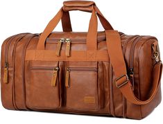 Elevate your travel style with the stylish leather Travel Duffel Weekender Bag from FR Fashion Co. This versatile bag is perfect for both men and women, featuring an adjustable and removable shoulder strap, reinforced carry handles, and ample storage space for all your essentials. Whether you're planning a weekend getaway, a trip to the gym, or a longer journey, this bag has you covered. Key Features: Expandable Capacity: The duffel bag offers a versatile expandable design, allowing you to adjus Black Duffel Bag, Mens Weekend Bag, Canvas Duffel Bag, Canvas Duffle Bag, Leather Duffel Bag, Animal Shoes, Leather Duffel, Leather Duffle Bag, Leather Travel Bag