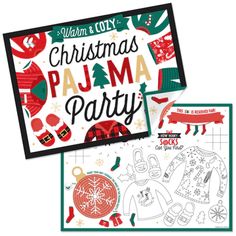 christmas pajama party coloring and activity book with matching stickers for kids to color