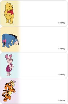 four different winnie the pooh characters