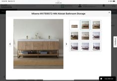 an image of a website page with pictures on the front and back of it, including bathroom furniture