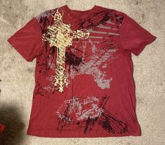 Grunge cross t shirt Easy 30 day return policy Y2k Grunge Fashion, Cross T Shirt, Grunge Cross, Affliction Clothing, Skater Shirts, Fire Fits, Swaggy Outfits, Y2k Grunge, Dream Clothes