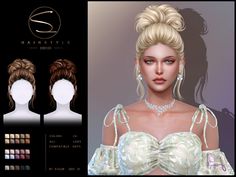 an image of a woman's hair and makeup for the simssily game