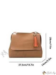 Bird in Bag - Capacity Waterproof Lightweight Portable Classic Casual Fashionable Faux Decoration Capacity Clutch Handbag with Flap Cover for Teen Girls, Classic Casual, Style Minimalist, Bird In Bag, Teen Girls, Color Khaki, Clutch Handbag, Messenger Bag, Fashion Bags, Pu Leather